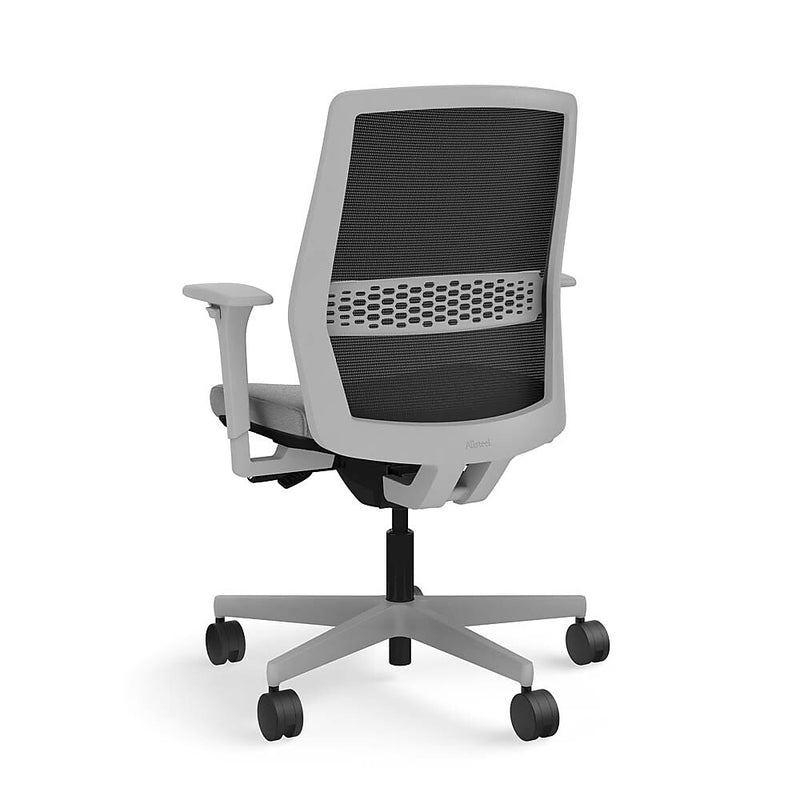 Allsteel Lyric Upholstered Seat/Mesh Back LT Work Chair, Frost/Carbon, 2D Adjustable Arms (CLL-MLHNO.T.T.LT.2.B.AM01.CU22.N)