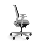 Allsteel Lyric Upholstered Seat/Mesh Back LT Work Chair, Frost/Carbon, 2D Adjustable Arms (CLL-MLHNO.T.T.LT.2.B.AM01.CU22.N)