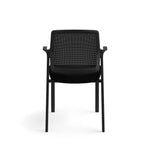 Allsteel Lyric Upholstered/Mesh Side Chair, Fixed Arms, Black/Carbon (CSC-MUGONO.0.P71.AM01.CU10)