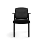 Allsteel Lyric Upholstered/Mesh Side Chair, Fixed Arms, Black/Carbon (CSC-MUGONO.0.P71.AM01.CU10)