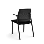 Allsteel Lyric Upholstered/Mesh Side Chair, Fixed Arms, Black/Carbon (CSC-MUGONO.0.P71.AM01.CU10)