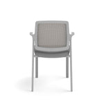 Allsteel Lyric Upholstered Seat/Mesh Back Side Chair, Glides, Frost/Platinum, Fixed Arms (CSC-MUGONO.0.PR6.AM23.CU22)