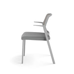 Allsteel Lyric Upholstered Seat/Mesh Back Side Chair, Glides, Frost/Platinum, Fixed Arms (CSC-MUGONO.0.PR6.AM23.CU22)