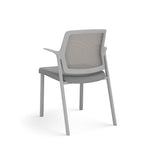 Allsteel Lyric Upholstered Seat/Mesh Back Side Chair, Glides, Frost/Platinum, Fixed Arms (CSC-MUGONO.0.PR6.AM23.CU22)