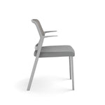 Allsteel Lyric Upholstered Seat/Mesh Back Side Chair, Glides, Frost/Platinum, Fixed Arms (CSC-MUGONO.0.PR6.AM23.CU22)