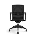ASAP Allsteel Lyric Upholstered/Mesh Work Chair, 2D Adjustable Arms, Black/Carbon (CSW-MHHNO.BLK.BLK.LBLK.2.H.AM01.CU10.N)