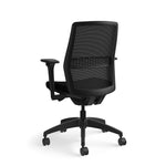 ASAP Allsteel Lyric Upholstered/Mesh Work Chair, 2D Adjustable Arms, Black/Carbon (CSW-MHHNO.BLK.BLK.LBLK.2.H.AM01.CU10.N)