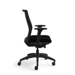 ASAP Allsteel Lyric Upholstered/Mesh Work Chair, 2D Adjustable Arms, Black/Carbon (CSW-MHHNO.BLK.BLK.LBLK.2.H.AM01.CU10.N)