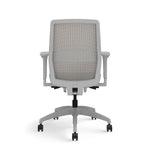 ASAP Allsteel Lyric Upholstered Seat/Mesh Back Work Chair, Frost/Platinum, 2D Adjustable Arms (CSW-MHHNO.T.T.LT.2.H.AM23.CU22.N)