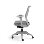 ASAP Allsteel Lyric Upholstered Seat/Mesh Back Work Chair, Frost/Platinum, 2D Adjustable Arms (CSW-MHHNO.T.T.LT.2.H.AM23.CU22.N)
