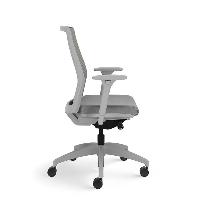 ASAP Allsteel Lyric Upholstered Seat/Mesh Back Work Chair, Frost/Platinum, 2D Adjustable Arms (CSW-MHHNO.T.T.LT.2.H.AM23.CU22.N)