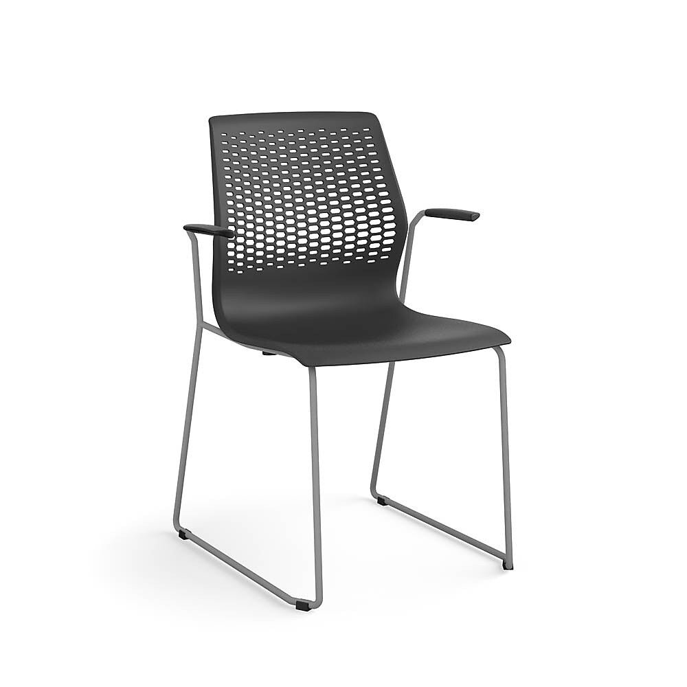 Allsteel Lyric Polymer Multi-Purpose Stacking Chair, Fixed Arms, Lava (CWS-PPGONO.0.H.PR6.LA)