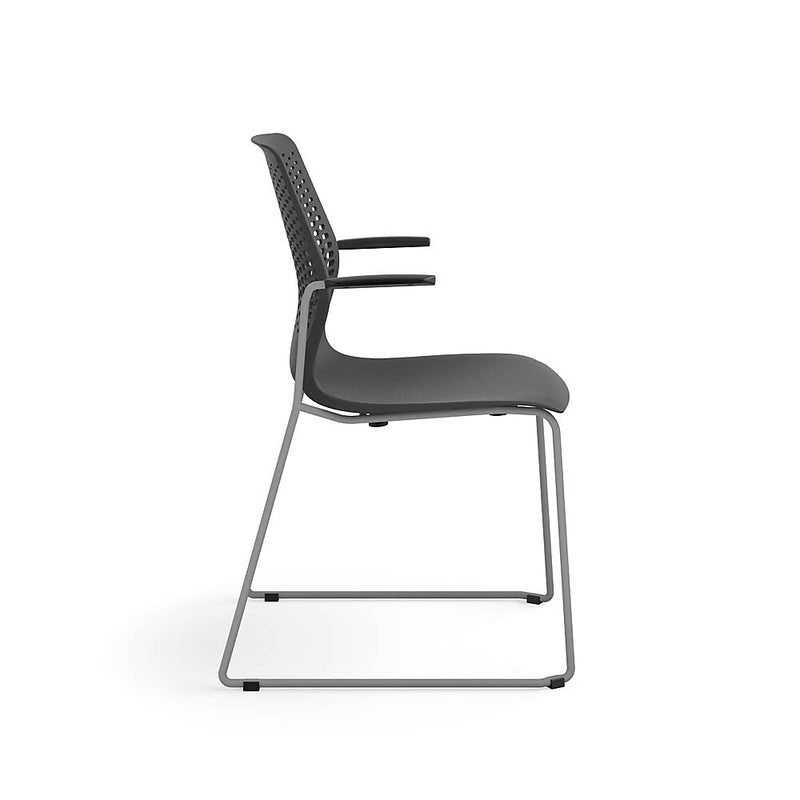 Allsteel Lyric Polymer Multi-Purpose Stacking Chair, Fixed Arms, Lava (CWS-PPGONO.0.H.PR6.LA)