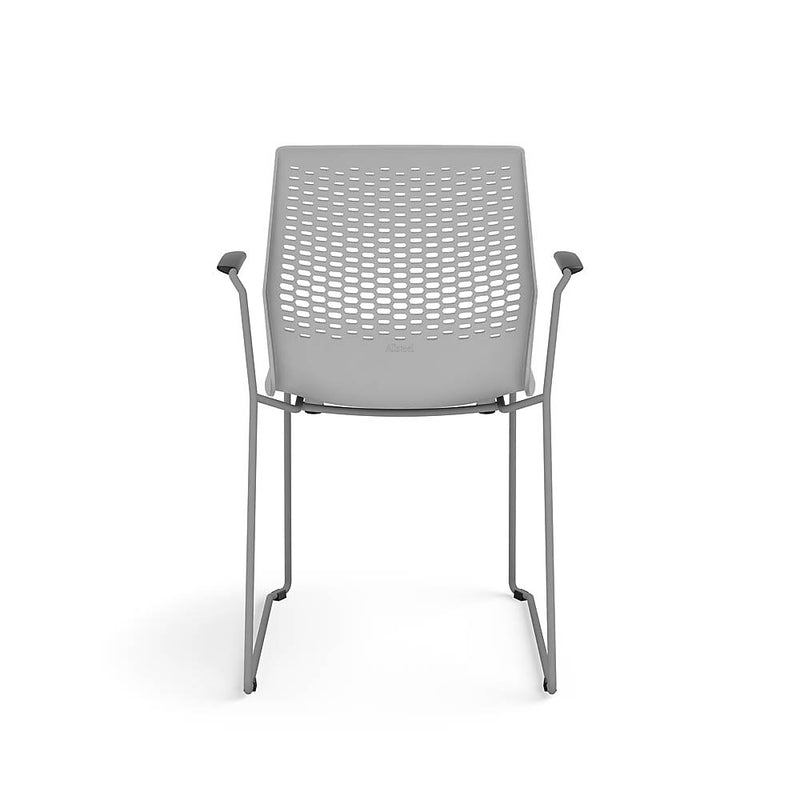 Allsteel Lyric Polymer Seat/Polymer Back Wire Stacker Multi-Purpose Chair, Titanium, Fixed Arms (CWS-PPGONO.0.H.PR6.TI)
