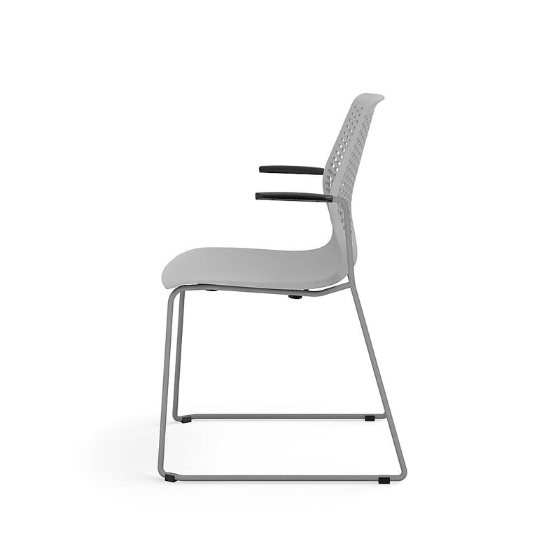 Allsteel Lyric Polymer Seat/Polymer Back Wire Stacker Multi-Purpose Chair, Titanium, Fixed Arms (CWS-PPGONO.0.H.PR6.TI)