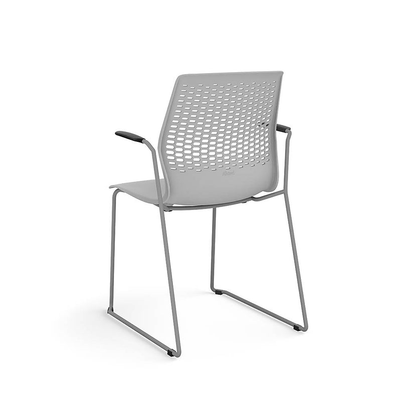 Allsteel Lyric Polymer Seat/Polymer Back Wire Stacker Multi-Purpose Chair, Titanium, Fixed Arms (CWS-PPGONO.0.H.PR6.TI)