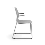 Allsteel Lyric Polymer Seat/Polymer Back Wire Stacker Multi-Purpose Chair, Titanium, Fixed Arms (CWS-PPGONO.0.H.PR6.TI)