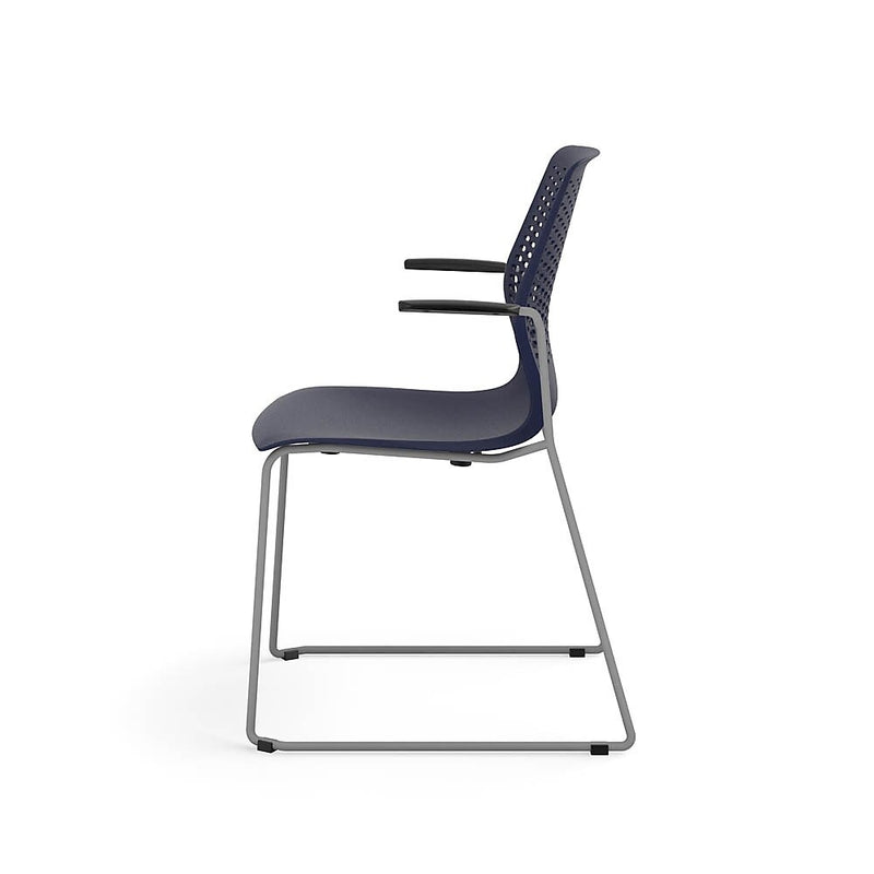 Allsteel Lyric Polymer Seat/Polymer Back Wire Stacker Multi-Purpose Chair, Regatta, Fixed Arms (CWS-PPGONO.0.H.PR6.RE)