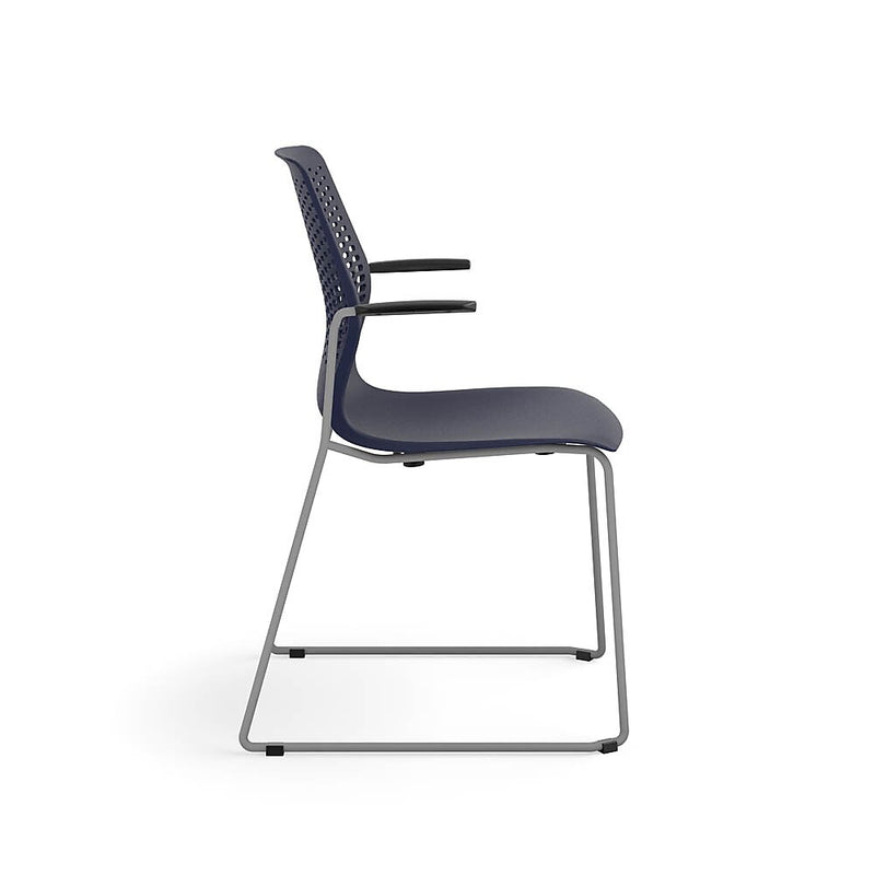 Allsteel Lyric Polymer Seat/Polymer Back Wire Stacker Multi-Purpose Chair, Regatta, Fixed Arms (CWS-PPGONO.0.H.PR6.RE)