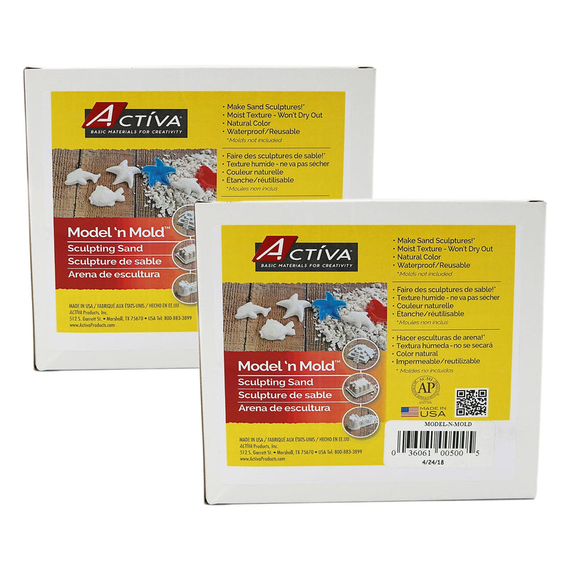 ACTÍVA Model 'n Mold Sculpting Sensory Sand, 3 lbs. Per Pack, 2 Packs (API500-2)