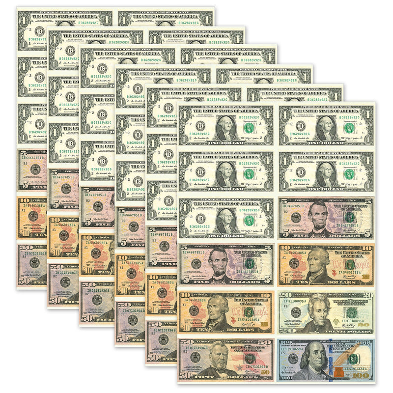 Ashley Productions Math Die-Cut Magnets, U.S. Dollars, 12 Per Pack, 6 Packs (ASH10066-6)