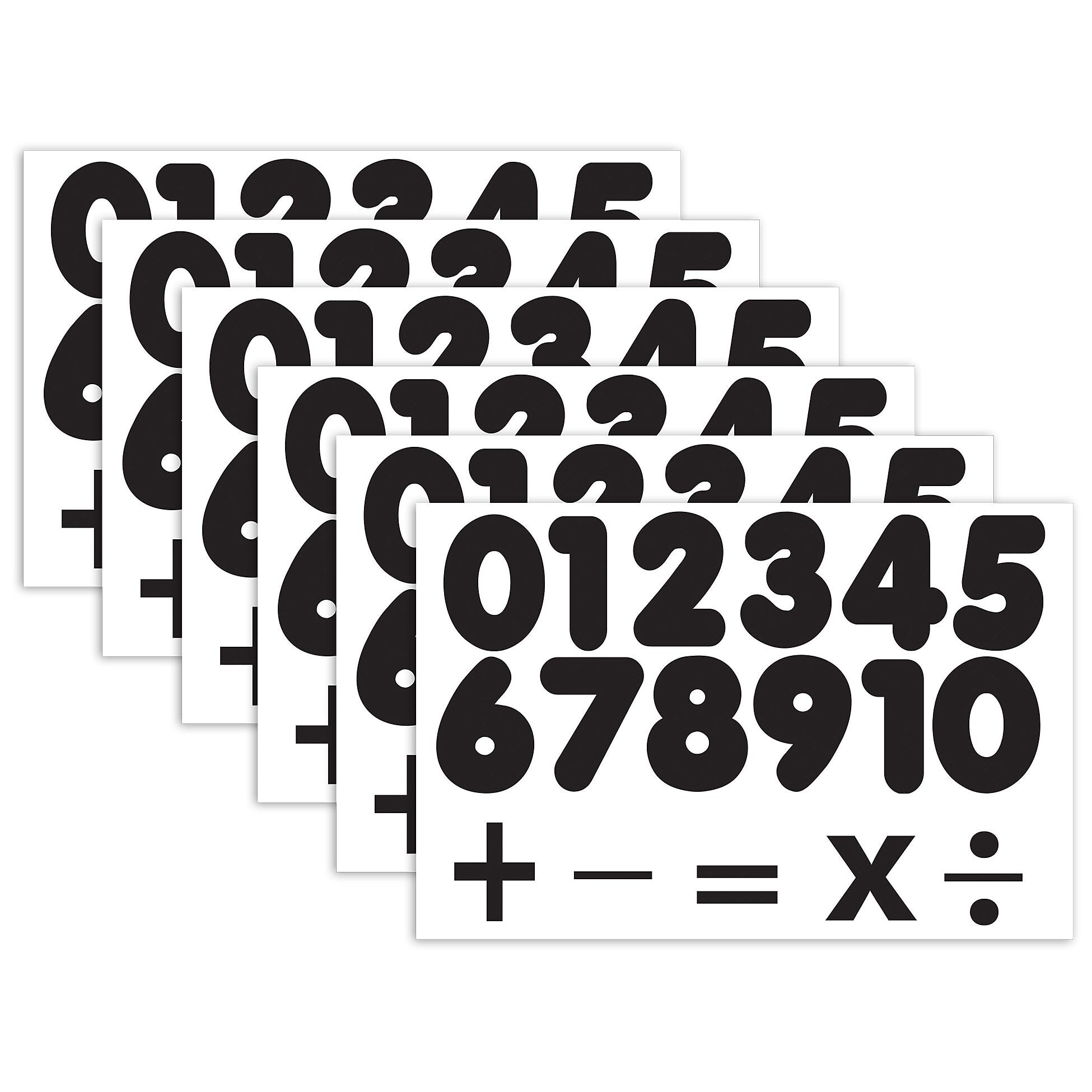 Ashley Productions Die-Cut Magnetic Black Number Set, 1.75", 32 Pieces Per Pack, 6 Packs (ASH10069-6)