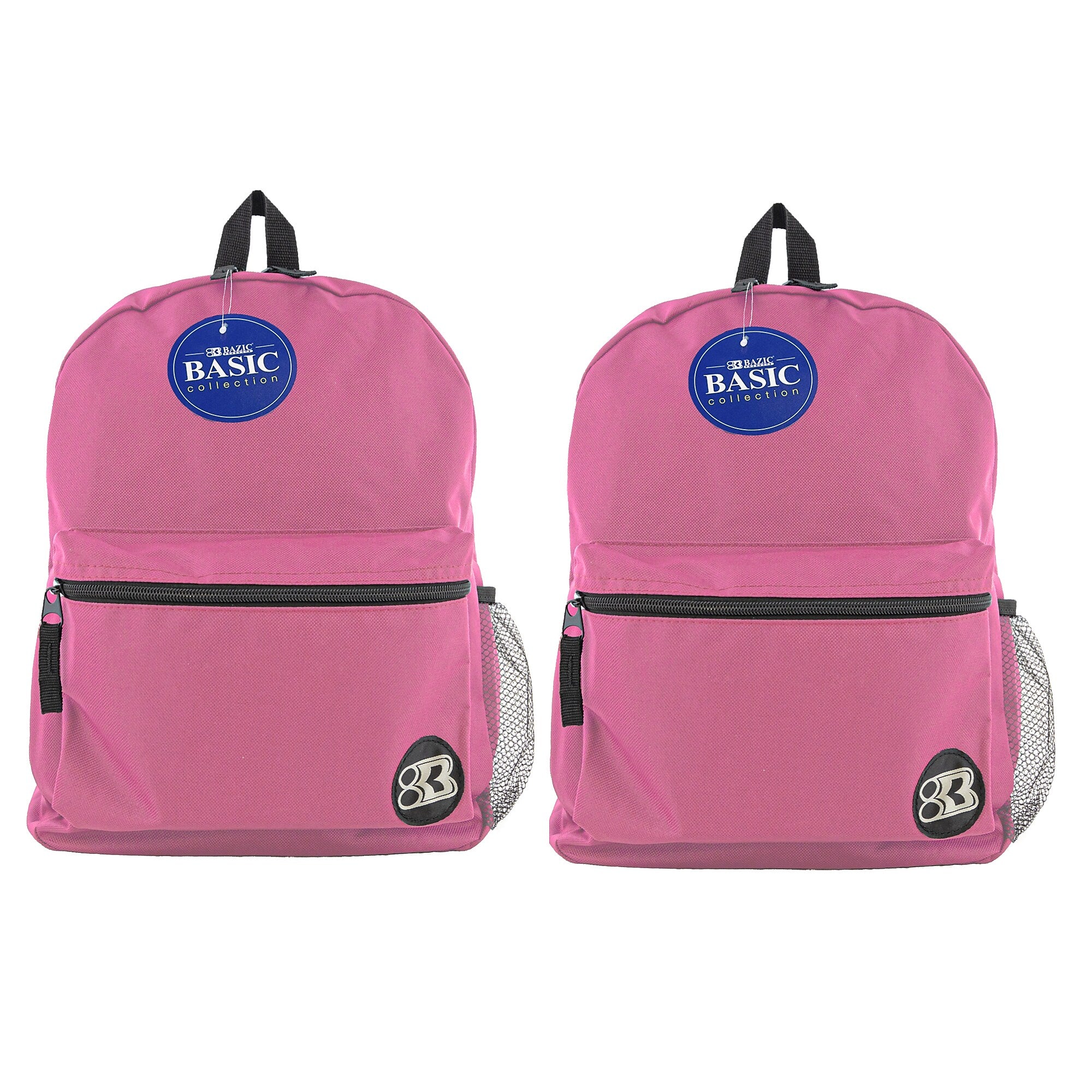 BAZIC Products® Basic Backpack 16" Fuchsia, Pack of 2 (BAZ1036-2)