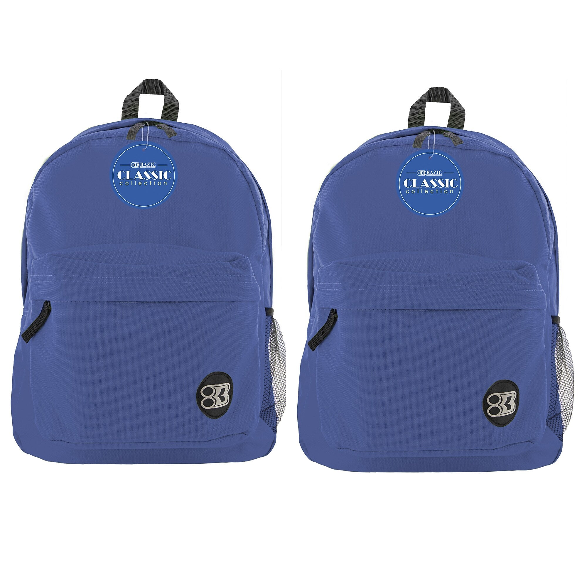 BAZIC Products® Classic Backpack 17" Blue, Pack of 2 (BAZ1051-2)
