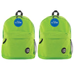 BAZIC Products Classic Backpack, Lime Green, Pack of 2 (BAZ1054-2)
