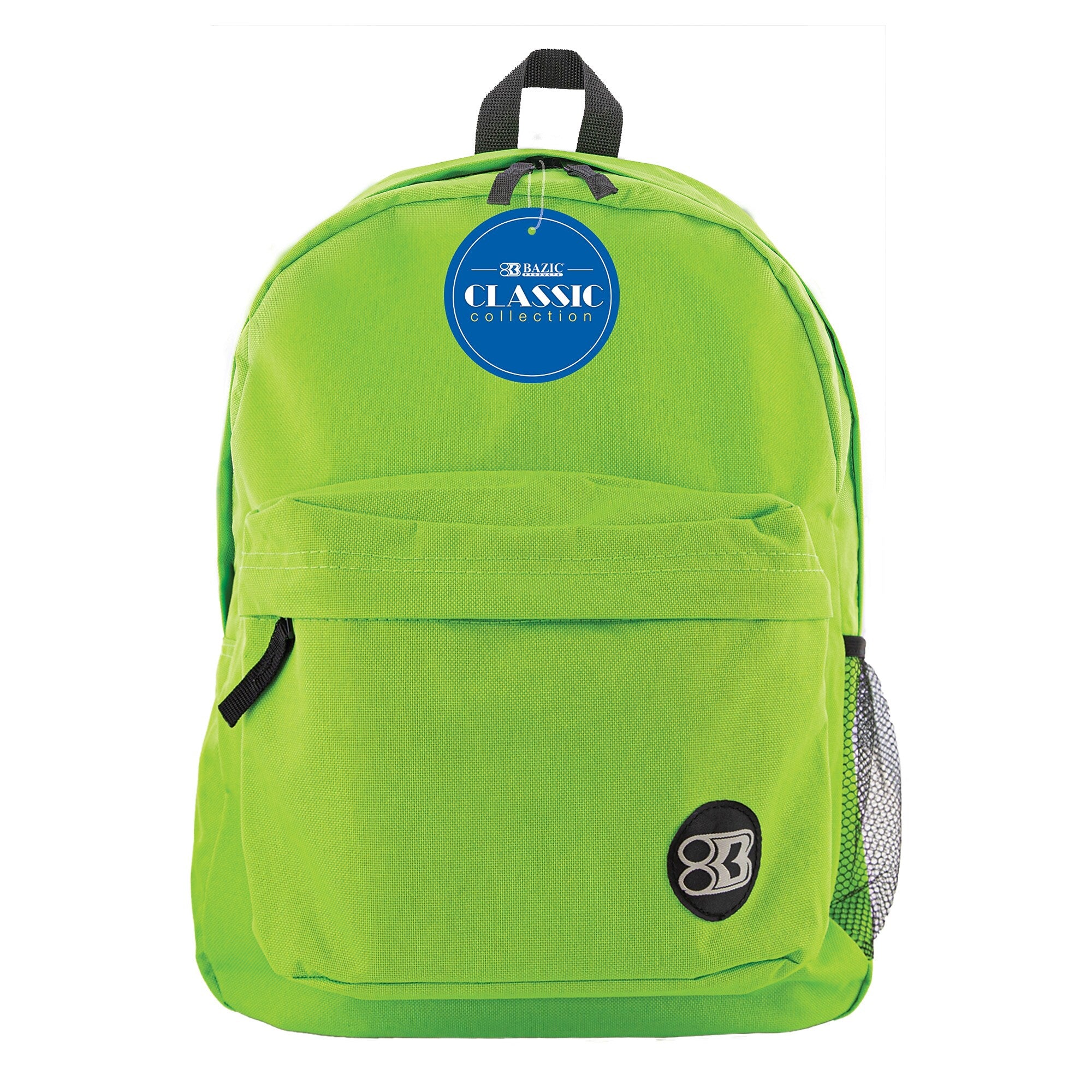 BAZIC Products Classic Backpack, Lime Green, Pack of 2 (BAZ1054-2)