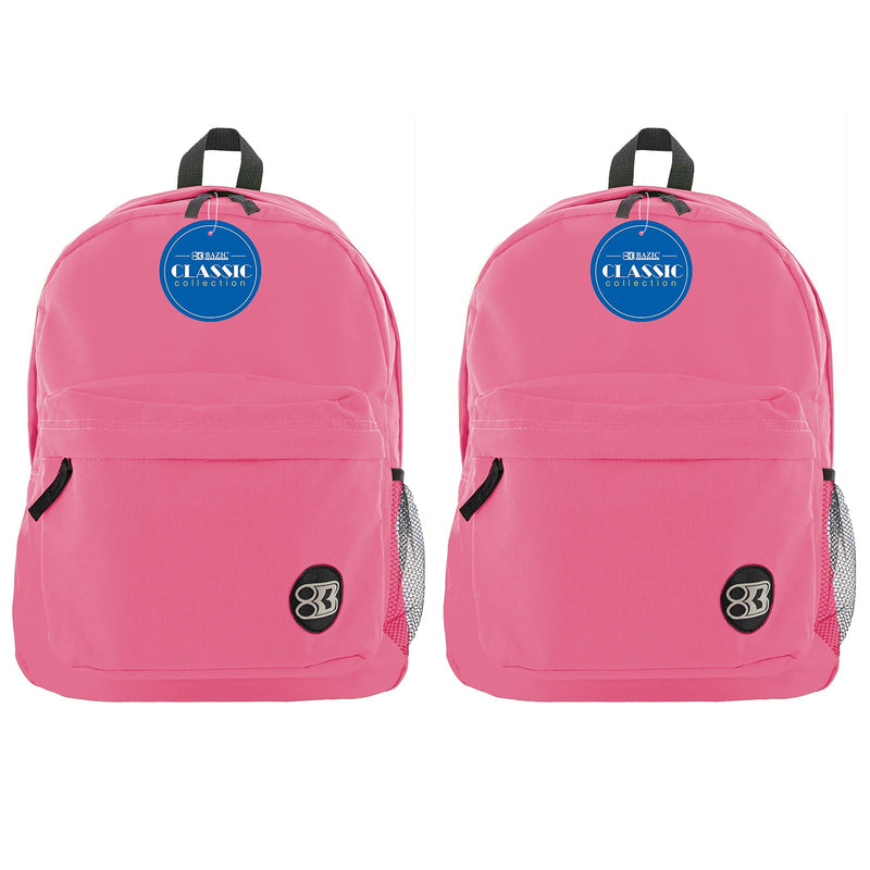 BAZIC Products Classic Backpack, Fuchsia, Pack of 2 (BAZ1056-2)