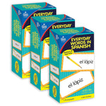 Carson Dellosa Education Everyday Words in Spanish: Photographic Flash Cards, Grade PK-8, 3 Packs (CD-3924-3)