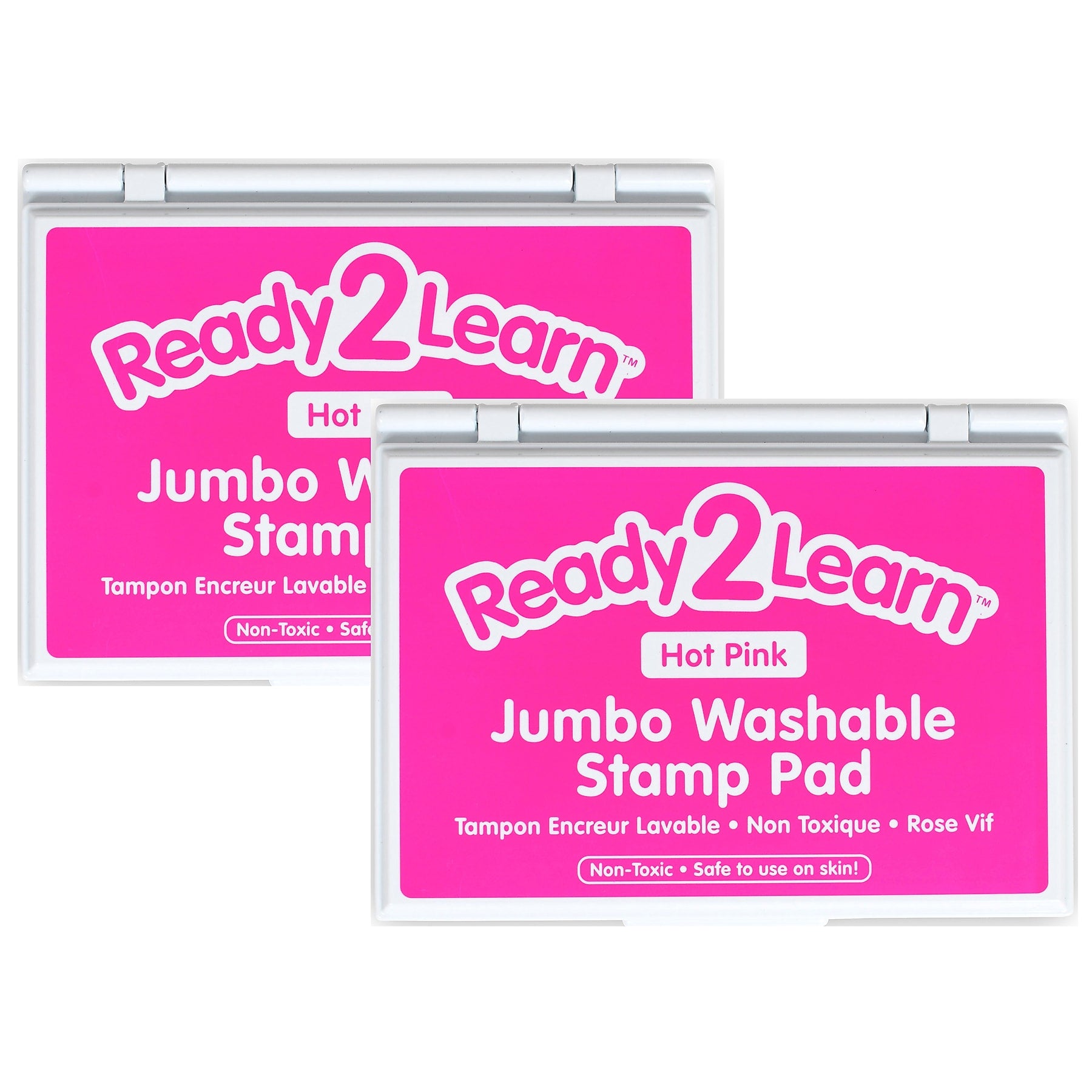 Ready2Learn Jumbo Washable Stamp Pad, Hot Pink, 6.2"L x 4.1"W, Pack of 2 (CE-10034-2)