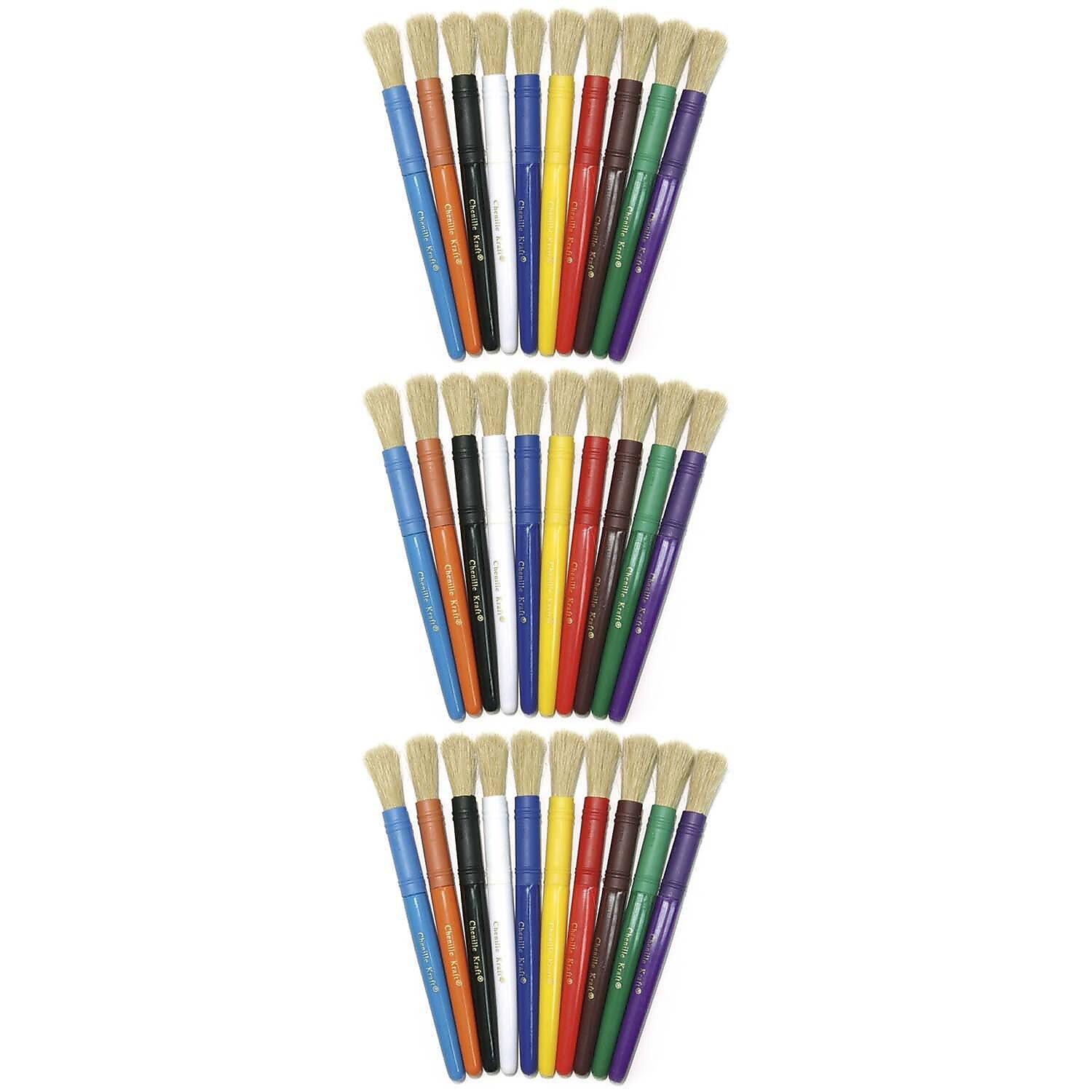 Creativity Street Colossal Brushes, Assorted Colors, 10 Per Pack, 3 Packs (CK-5900-3)