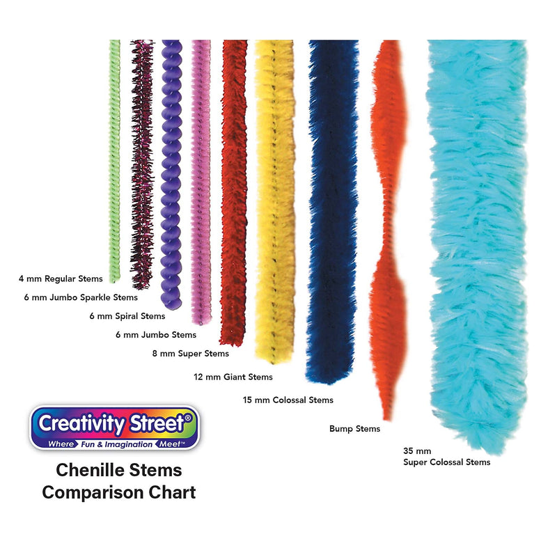 Creativity Street Regular Stems, Assorted Colors, 6" x 4 mm, 100 Count Per Pack, 12 Packs (CK-710001-12)