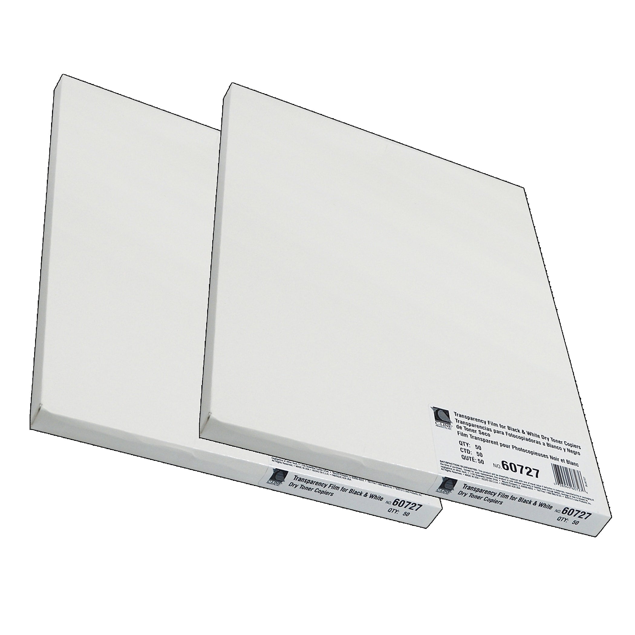 C-Line Plain Paper Copier Transparency Film, Clear, 8.5" x 11", 50 Sheets/Pack, 2/Packs (CLI60727-2)