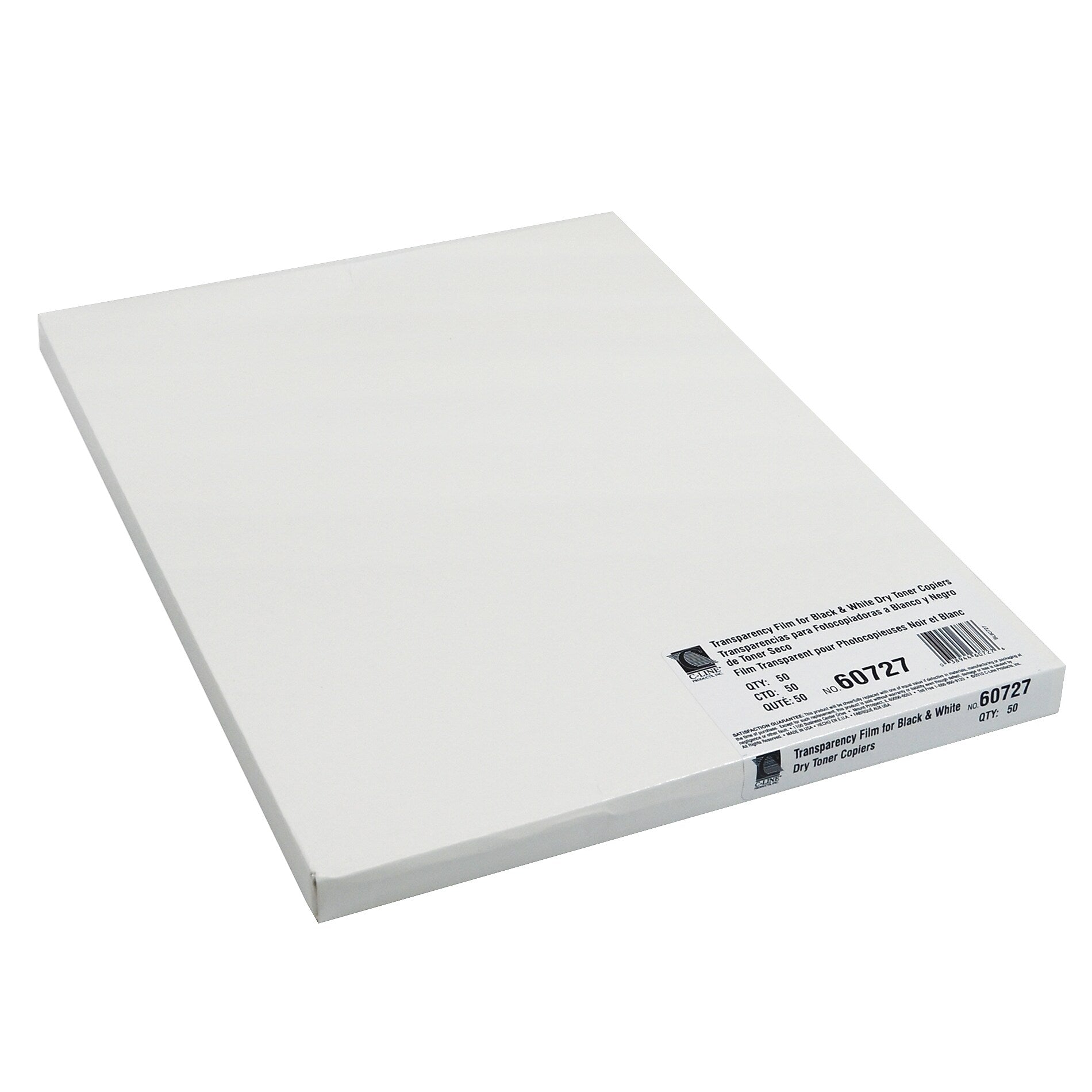 C-Line Plain Paper Copier Transparency Film, Clear, 8.5" x 11", 50 Sheets/Pack, 2/Packs (CLI60727-2)