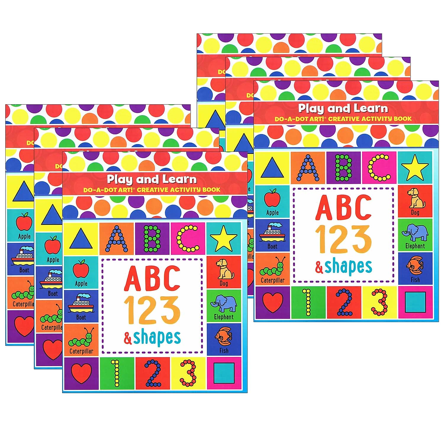 Do-A-Dot Art! Play & Learn ABC Numbers & Shapes Coloring Book, 6/Bundle (DADB310-6)