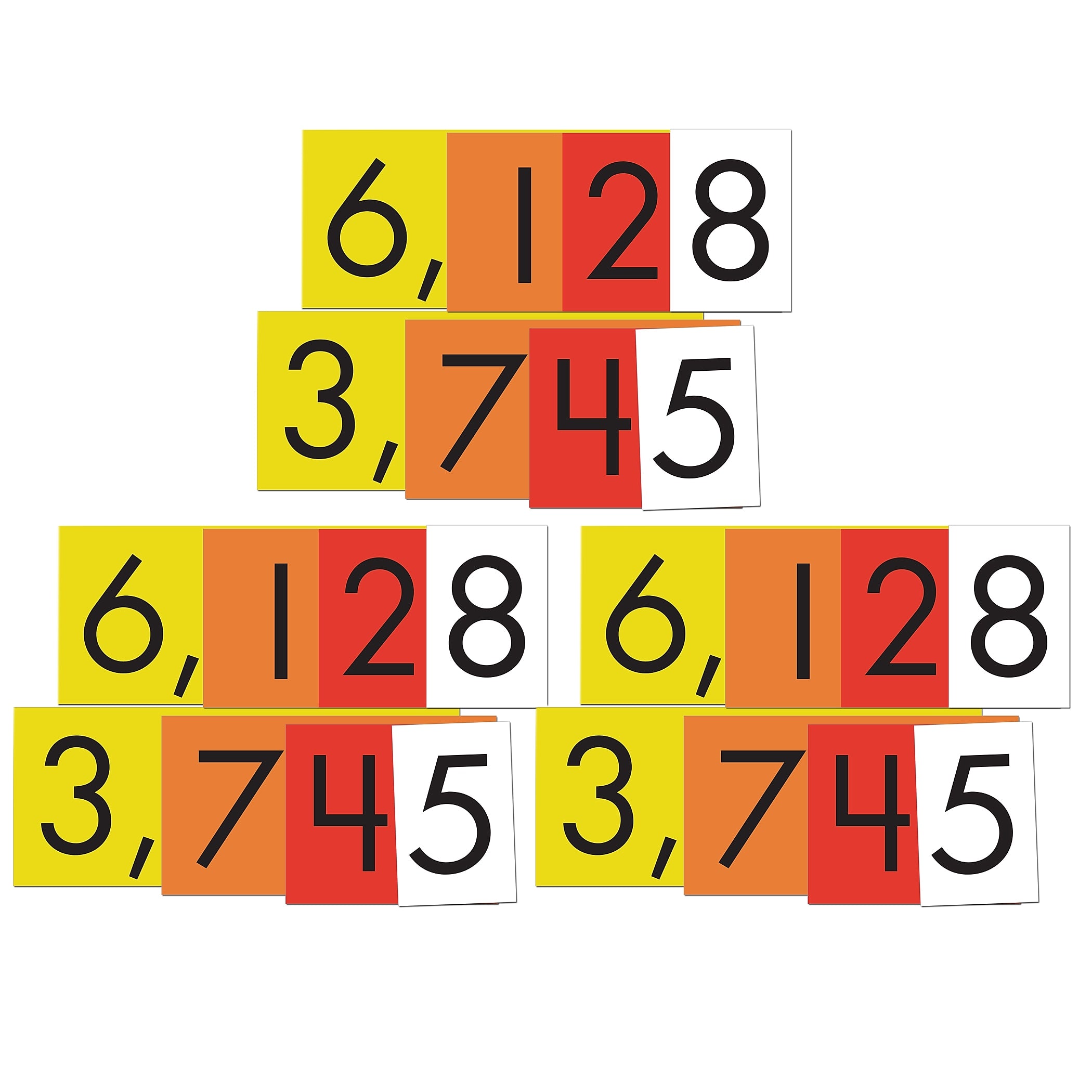 Sensational Math 4-Value Whole Numbers Place Value Cards Set, 40 Cards Per Set, 3 Sets (ELP626642-3)