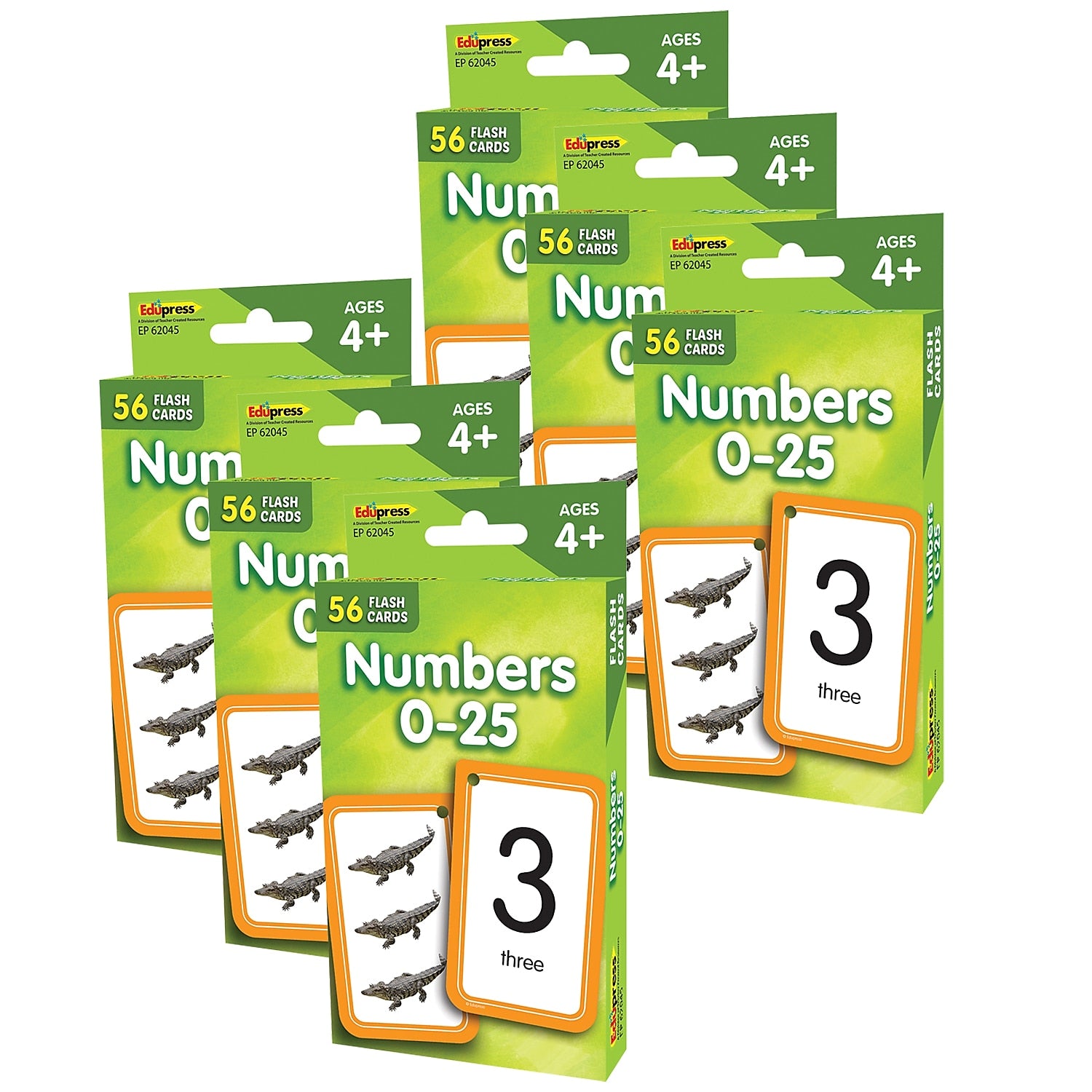Edupress Numbers 0-25 Flash Cards, 6 Packs (EP-62045-6)