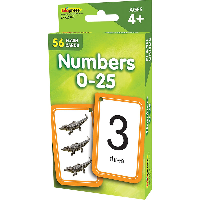 Edupress Numbers 0-25 Flash Cards, 6 Packs (EP-62045-6)