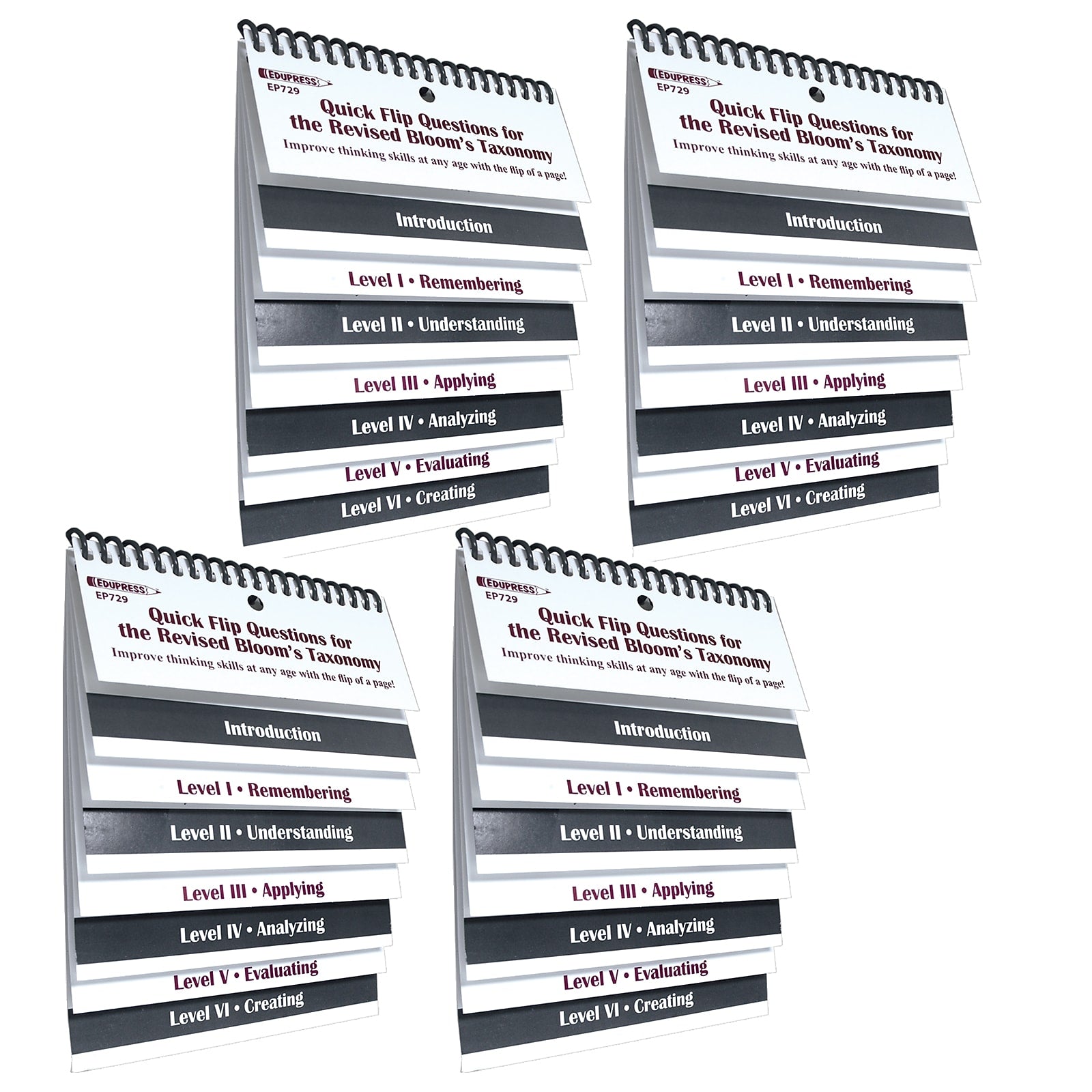 Edupress Quick Flip Questions for the Revised Bloom's Taxonomy, Pack of 4 (EP-729-4)