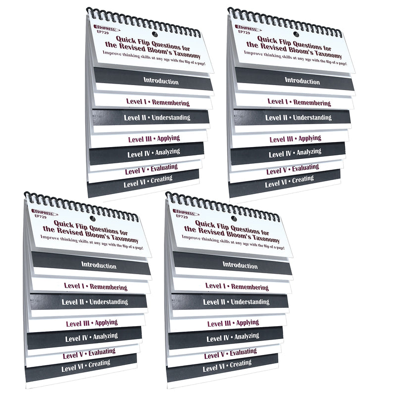 Edupress Quick Flip Questions for the Revised Bloom's Taxonomy, Pack of 4 (EP-729-4)