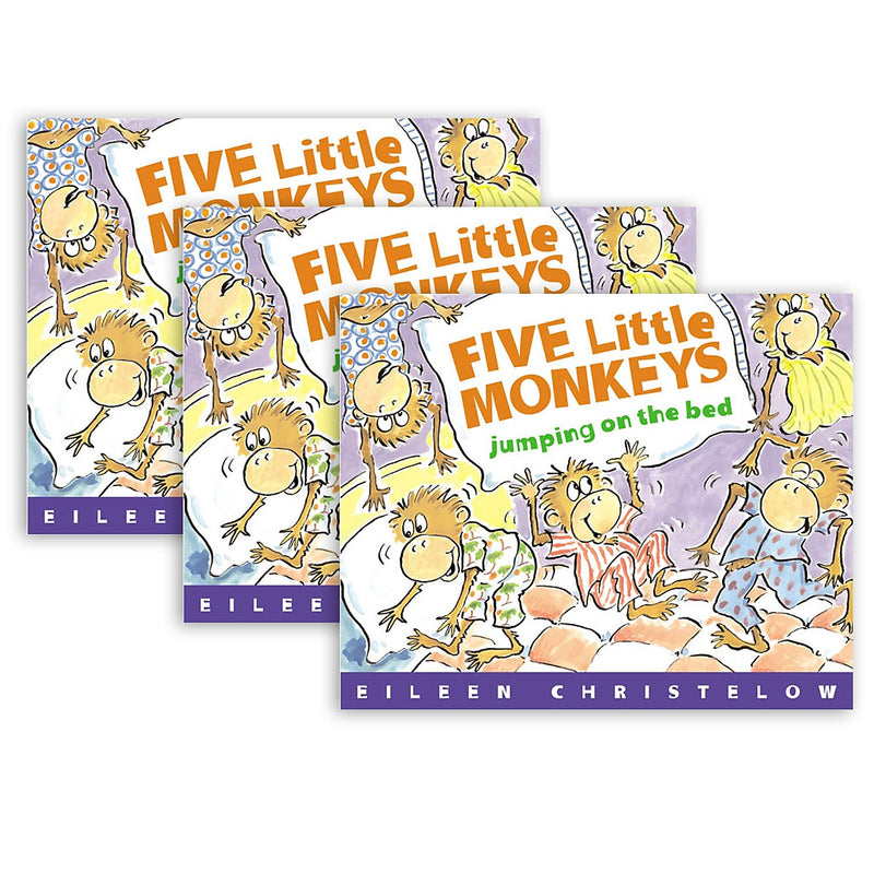 Houghton Mifflin Harcourt Five Little Monkeys Jumping on the Bed Book, Pack of 3 (HO-395557011-3)