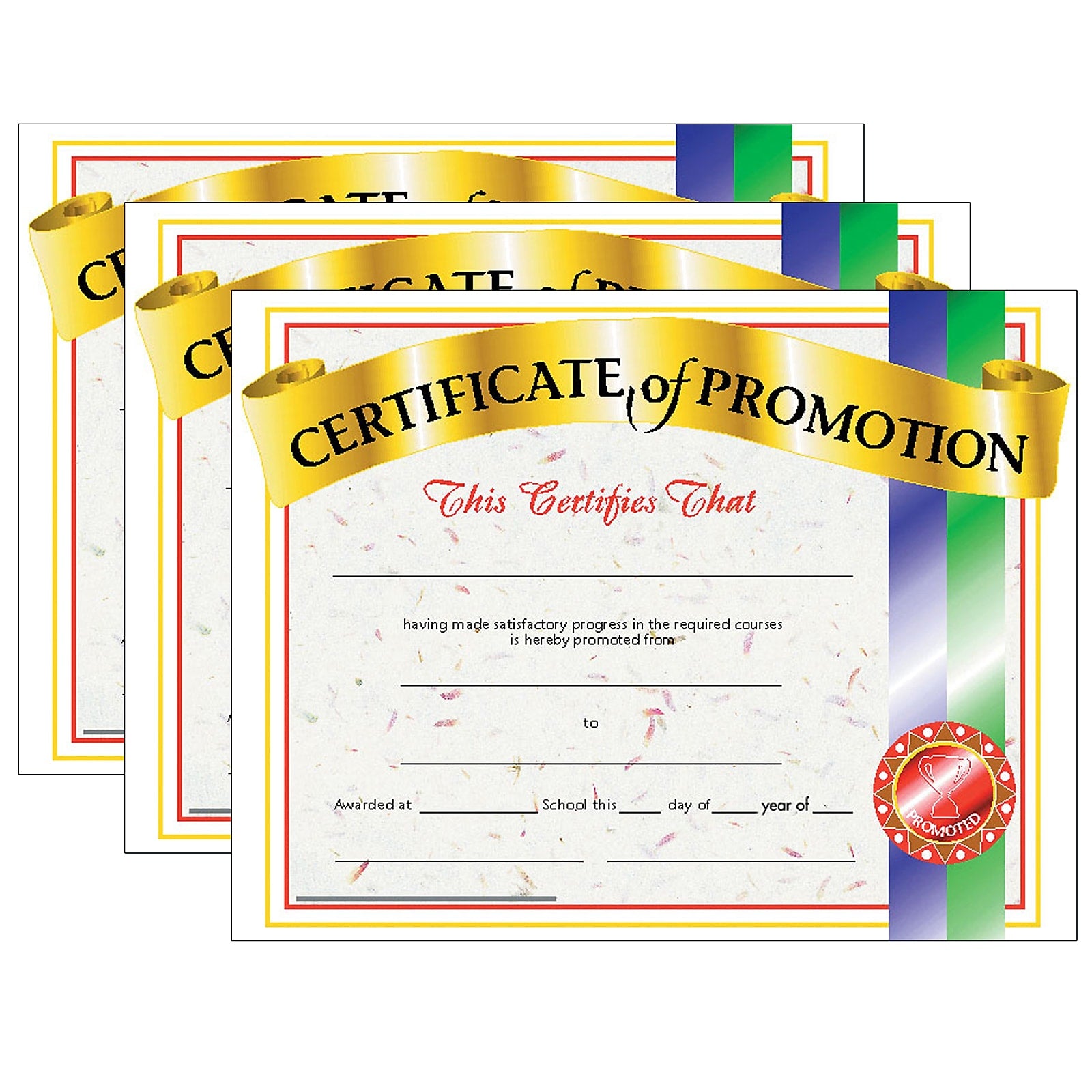 Hayes Publishing Certificate of Promotion, 8.5" x 11", 30 Per Pack, 3 Packs (H-VA509-3)