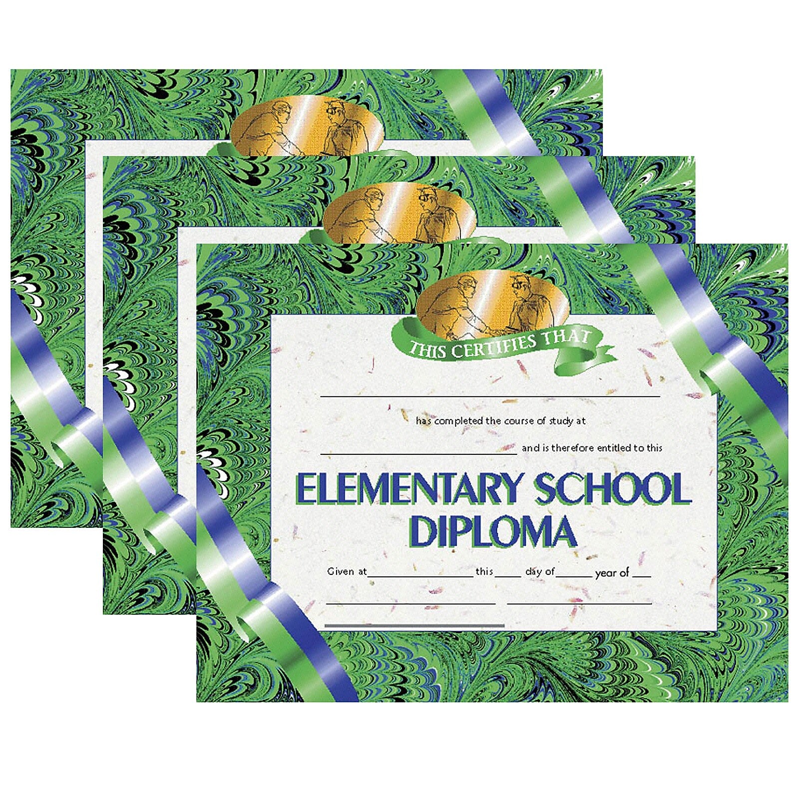 Hayes Publishing Elementary School Diploma, 8.5" x 11", 30 Per Pack, 3 Packs (H-VA522-3)