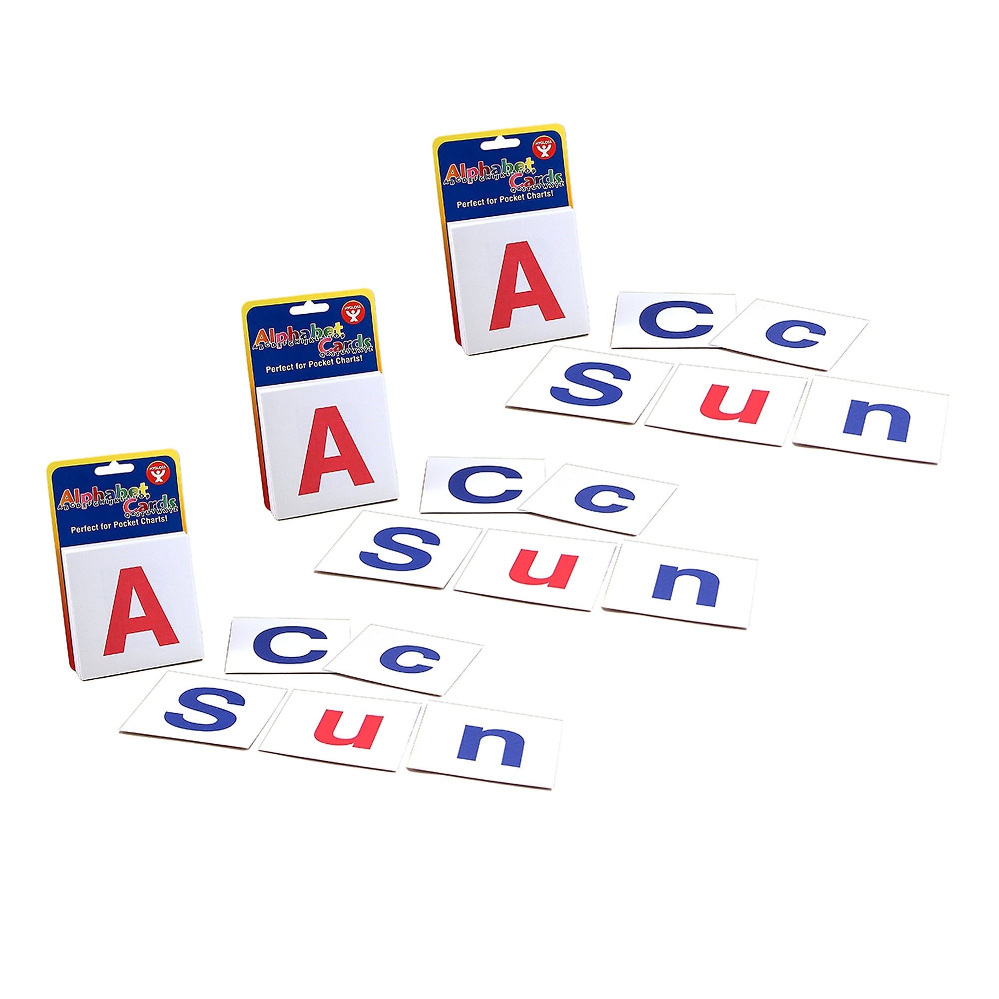 Hygloss Upper Case & Lower Case Alphabet Cards, 60 Cards Per Pack, 3 Packs (HYG61494-3)