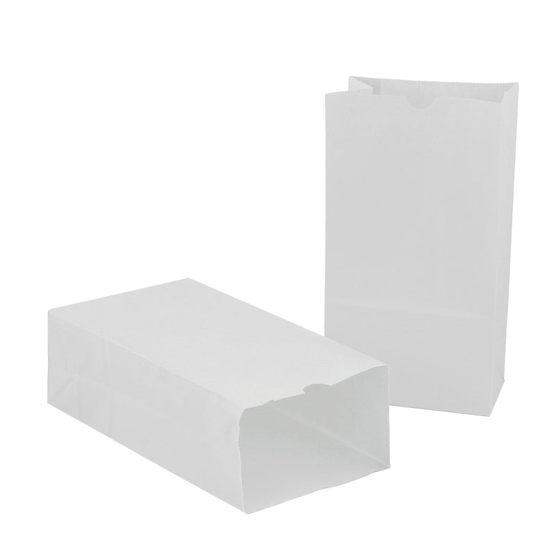 Hygloss Large Gusseted Paper Bags, 6" x 3.5" x 11", White, 100 Per Pack, 2 Packs (HYG66101-2)