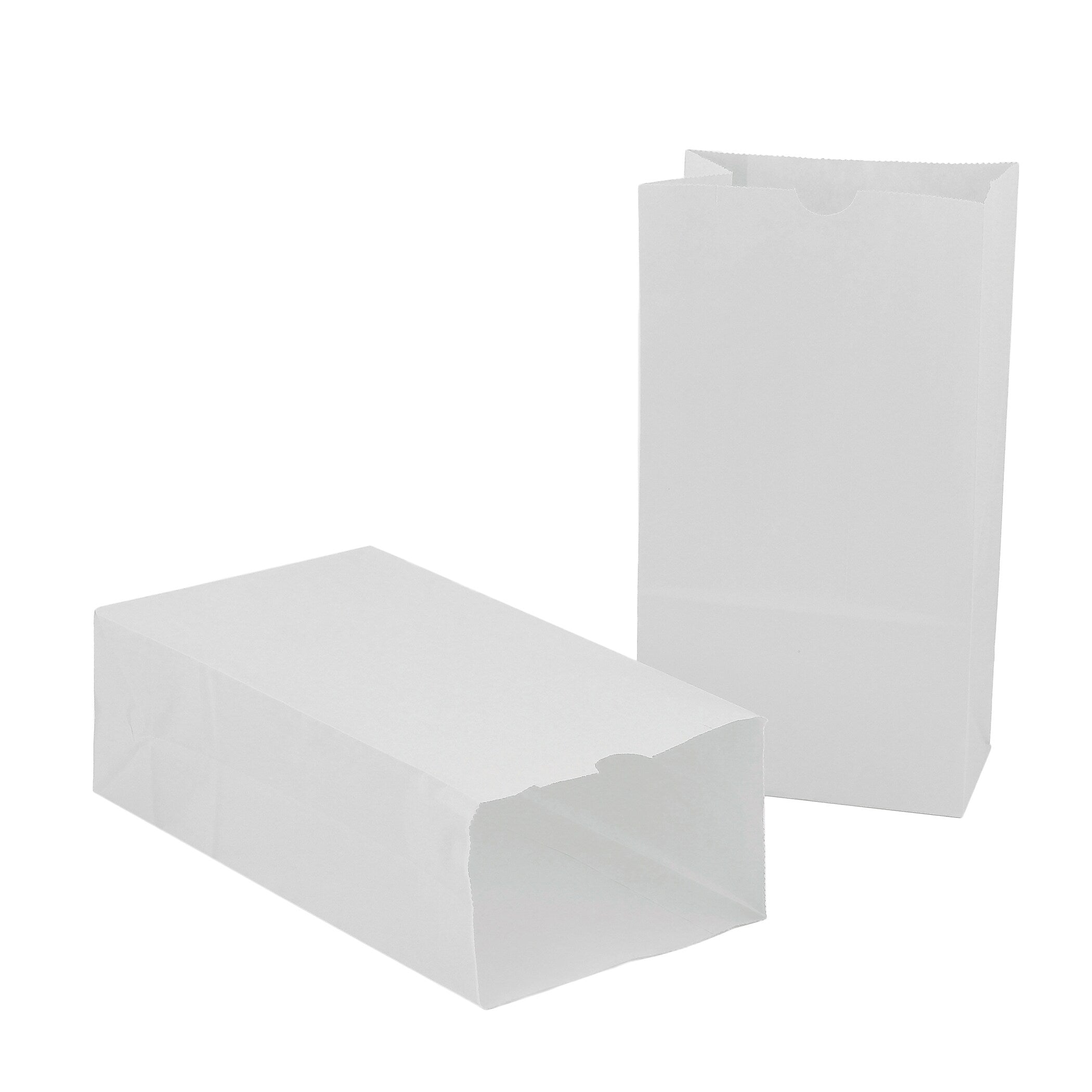 Hygloss Large Gusseted Paper Bags, 6" x 3.5" x 11", White, 100 Per Pack, 2 Packs (HYG66101-2)