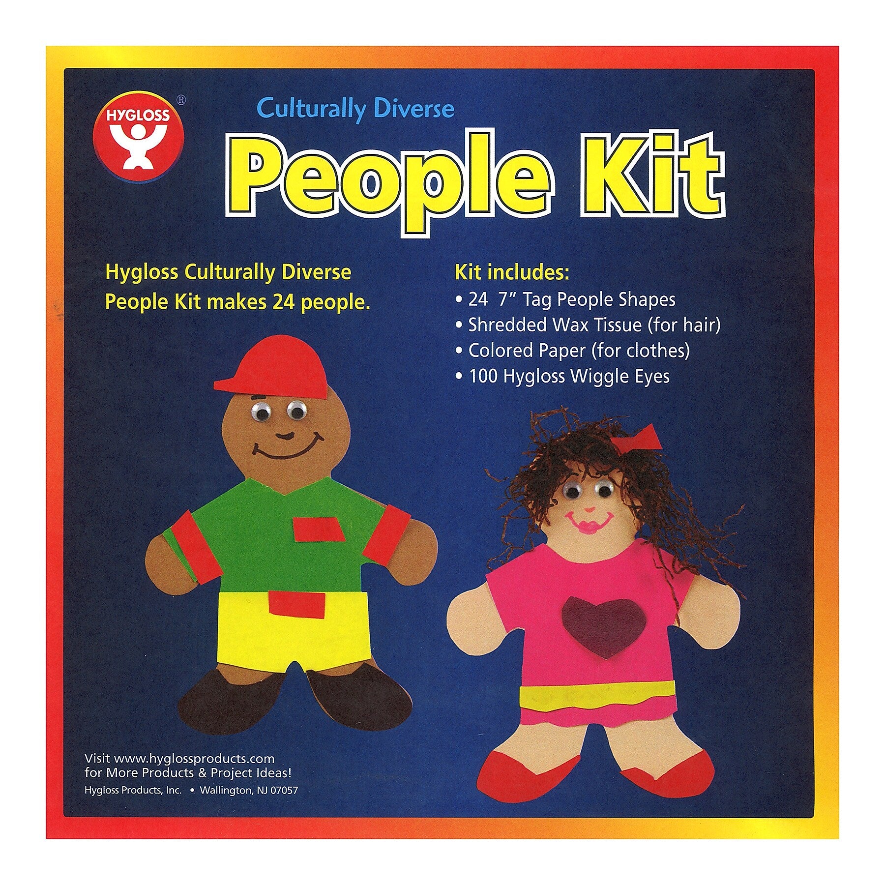 Hygloss Culturally Diverse People Kit, 7", 24 Per Pack, 2 Packs (HYG68279-2)